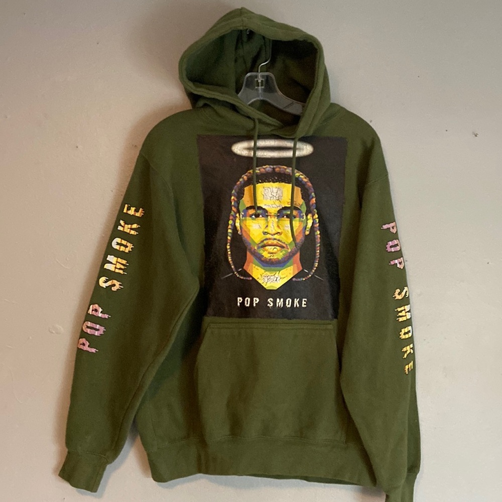 Pop Smoke Three Layer Cross sz M Hoodie - Picture 1 of 8